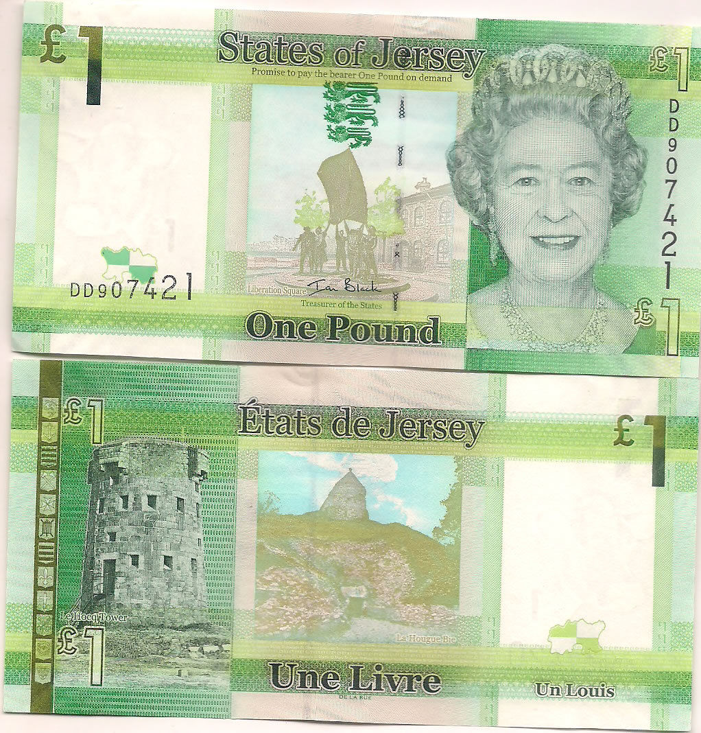 Jersey 1 pound unc currency note - KB 