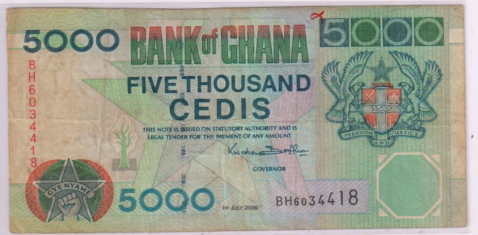 Ghana 5000 Cedis 2000 Currency Note Kb Coins Currencies