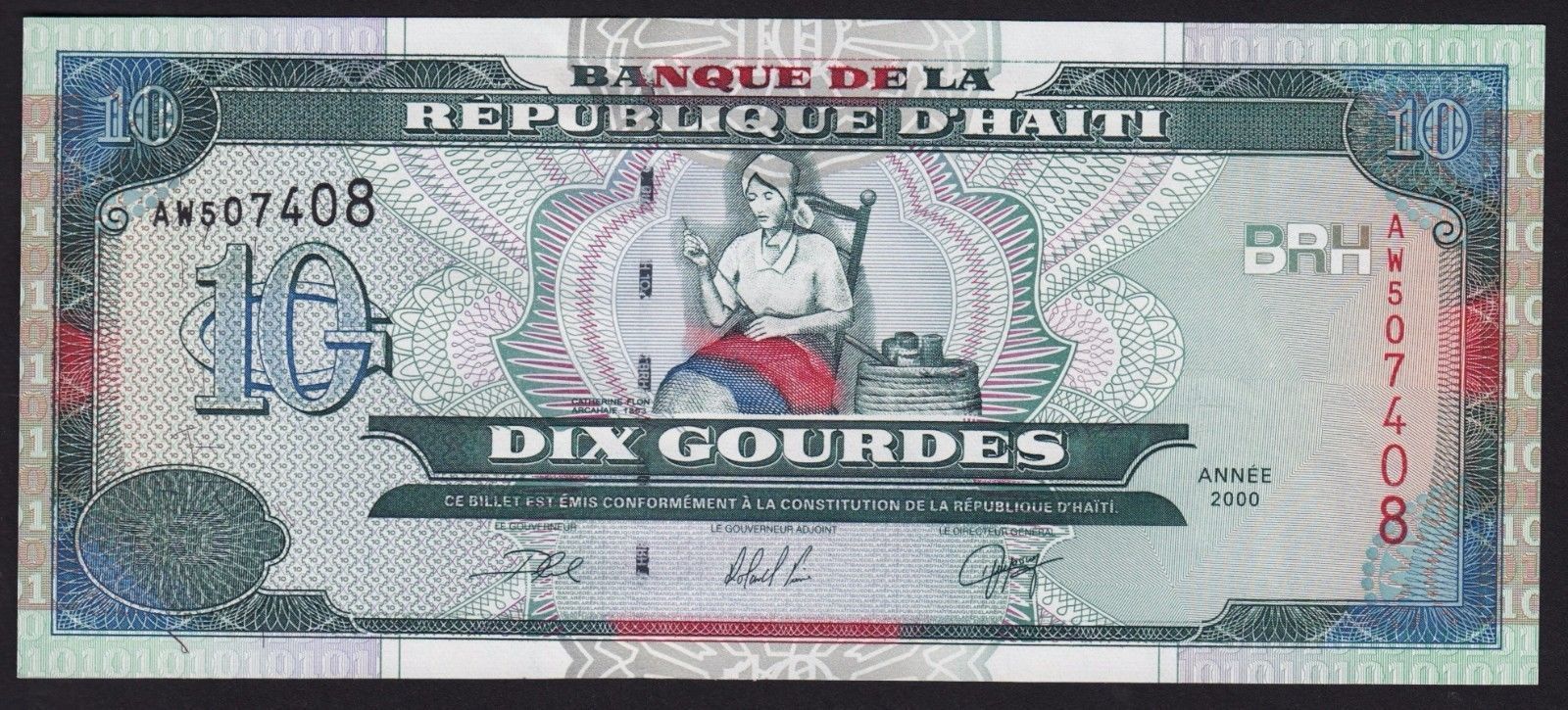Haiti 10 Gourdes 2000 unc currency note KB Coins & Currencies