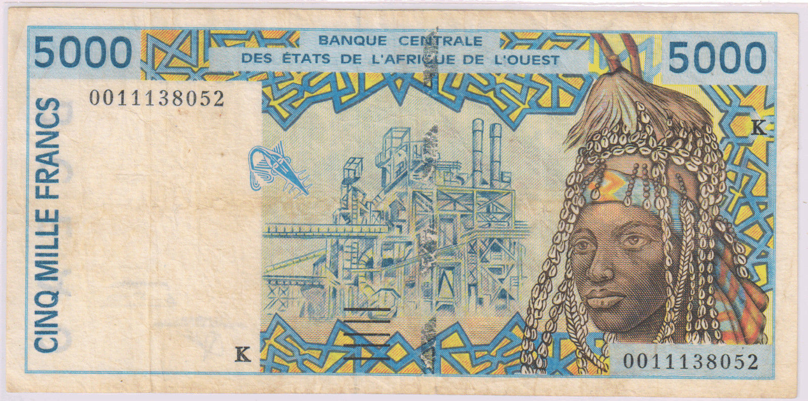 Senegal - West African States - 5000 Francs used currency ...