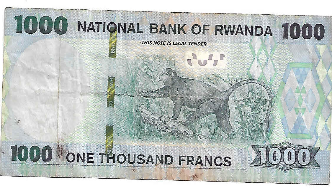 Rwanda – 1000 frs 2015 used currency note - KB Coins & Currencies
